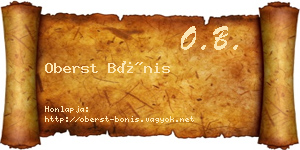 Oberst Bónis névjegykártya